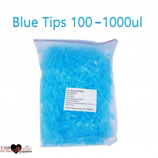 Micropipette Blue Tips 100-1000uL. 500Pcs Per Bag. Huaian Tongrun Co