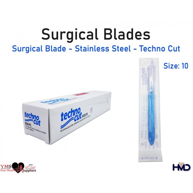 Surgical Blade Stainless Steel Techno cut Size 10. 10 Pcs / Box Surgical Blade Stainless Steel Techno cut Size 10. 10 Pcs / Box