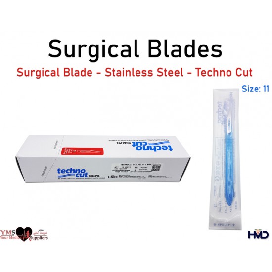 Surgical Blade Stainless Steel Techno cut Size 11. 10 Pcs / Box