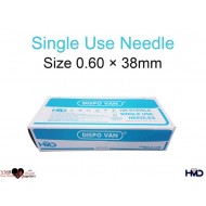 Single Use Needle Size 0.60 × 38 mm. 100 Pcs / Box