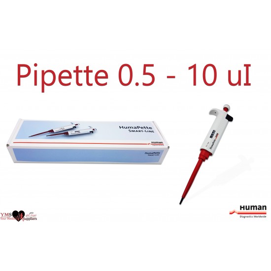 One Channel Adjustable Automatic Pipette 0.5-10uL. Human Diagnostics
