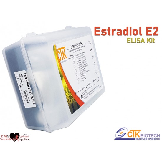 Estradiol (E2) ELISA 96 Test Per Kit. CTK Diagnostics