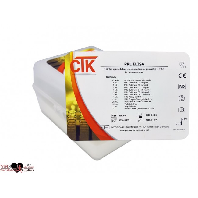 PRL ELISA 96 Test Per Kit. CTK Diagnostics