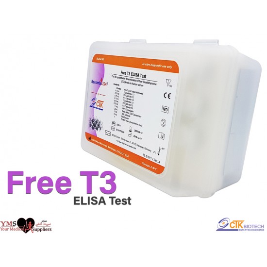 Free T3 ELISA Kit 96 Test Per Kit. CTK Diagnostics