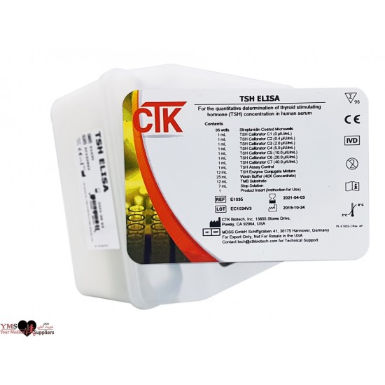 TSH ELISA 96 Test Per Kit. CTK Diagnostics