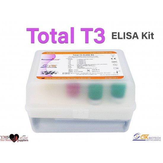 Total T3 ELISA Kit 96Test Per Kit. CTK Diagnostics