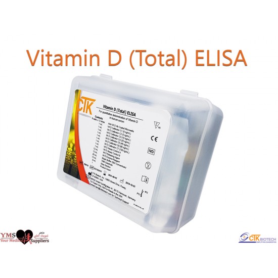 Vitamin-D ELISA 96 Test Per Kit. CTK Diagnostics